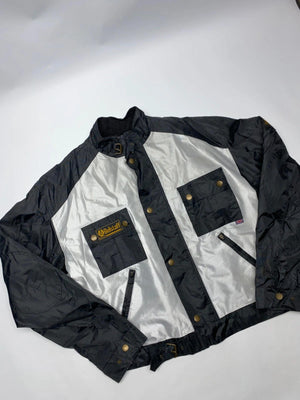 Belstaff Two-Tone Black & Silver Quilted Biker Jacket
