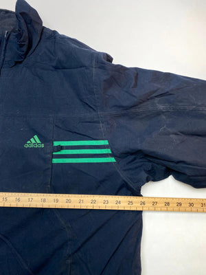 Adidas Navy Blue Puffer Jacket with Green Logo