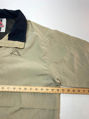 Vintage Kappa Beige Full-Zip Windbreaker Jacket