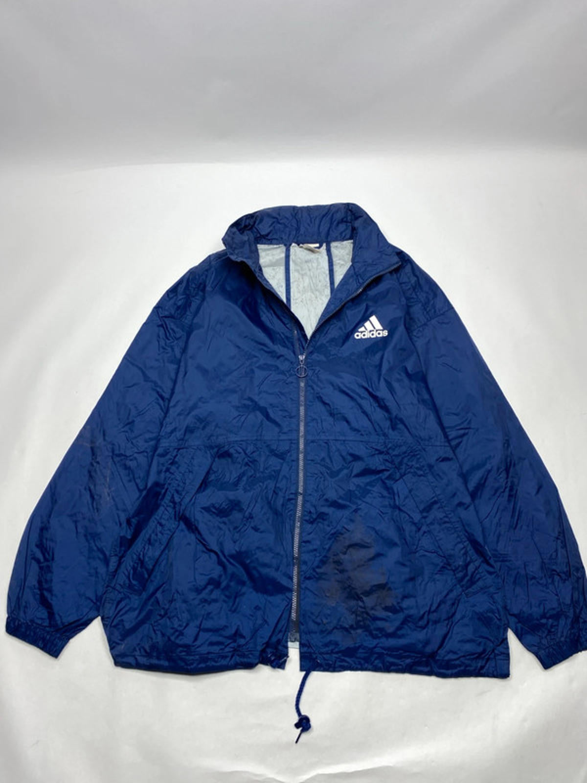 Adidas Vintage Navy Windbreaker Jacket – Size L/XL (180)