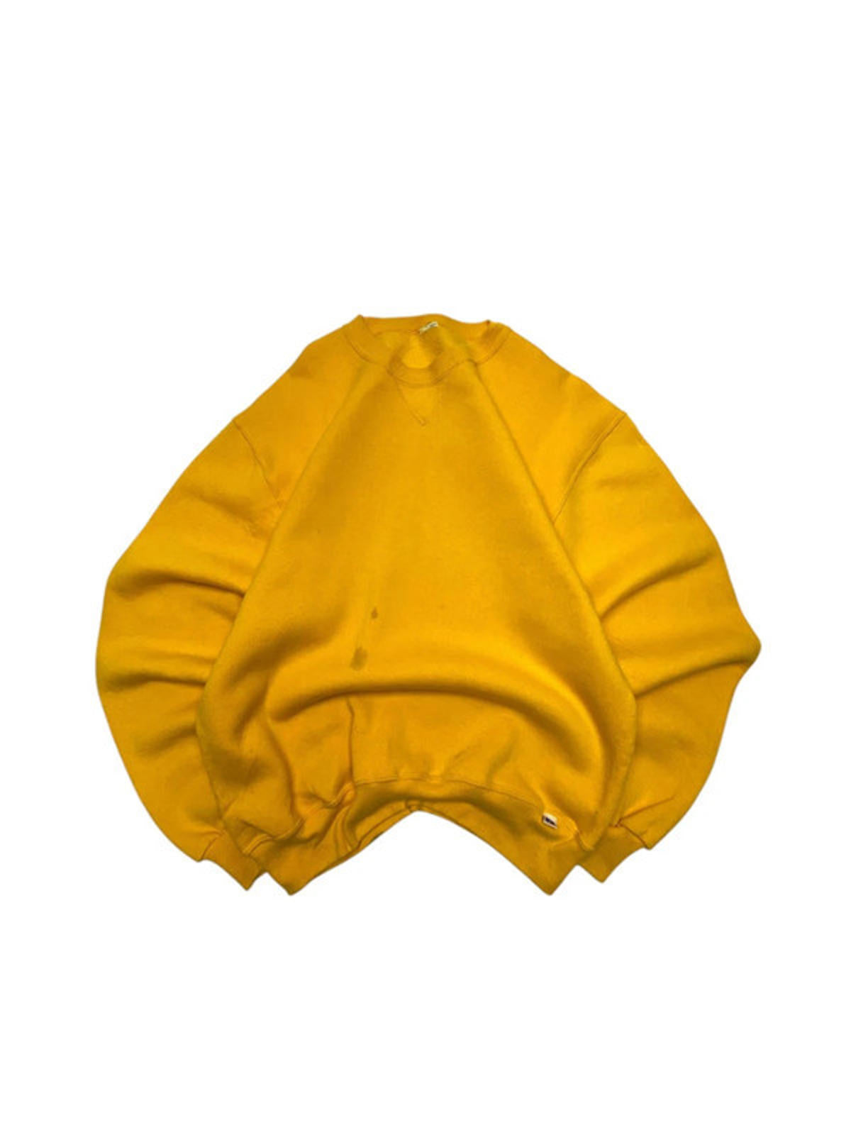 Vintage Yellow Russell Athletic Blank Sweatshirt Men's Medium