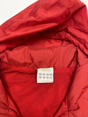 Adidas Vintage Red Windbreaker Jacket with 3-Stripes (Men’s L)