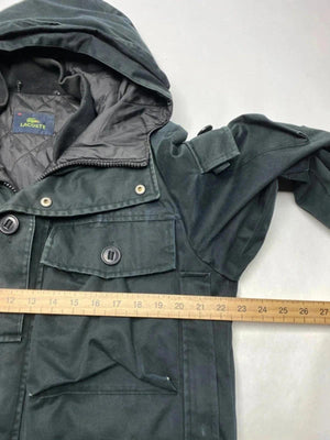 Lacoste Black Hooded Utility Field Jacket – Size 48