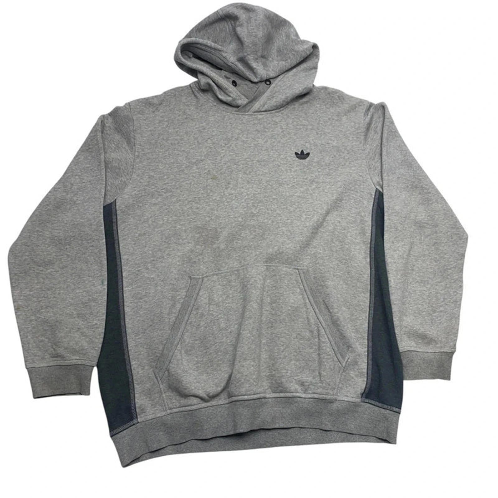 Grey Adidas Embroidery Hoodie Men's XL