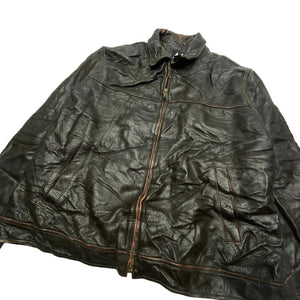 Black Leather Jacket Men's XL