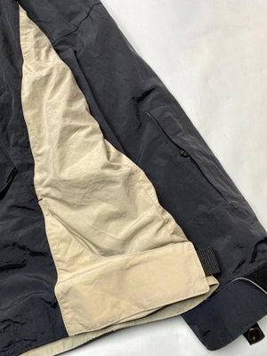 Kappa Black and Beige Hooded Windbreaker Jacket
