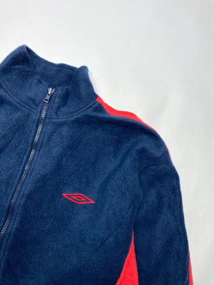 Umbro Men's Navy and Red Fleece Zip-Up Jacket