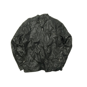 Black Leather Jacket Men's Large
