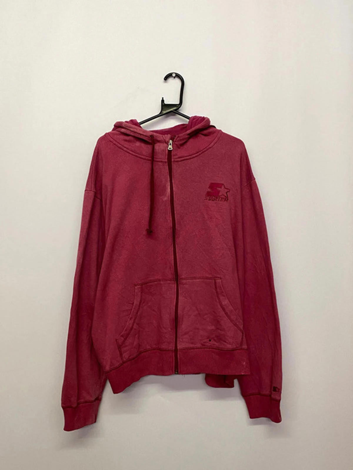 Vintage Starter Red Zip Hoodie – Size 2XL