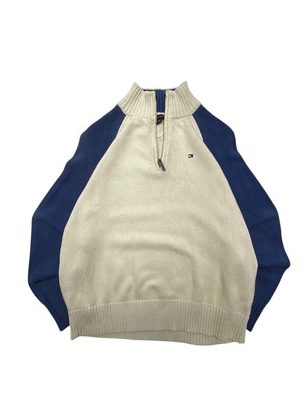 Beige Tommy Hilfiger Half-zip Jumper Women's Medium Northern Pole Vintage Wholesale 