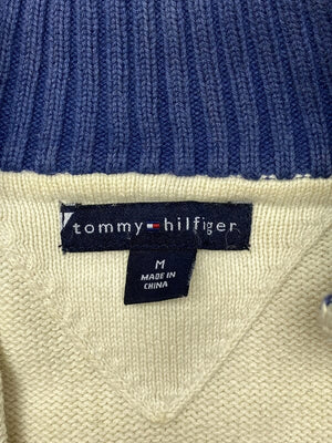 Beige Tommy Hilfiger Half-zip Jumper Women's Medium Northern Pole Vintage Wholesale 