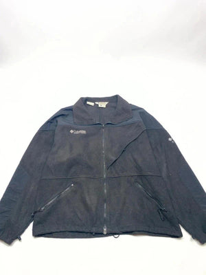 Columbia Black Full Zip Fleece Jacket Men’s XL XXL Outdoor Vintage
