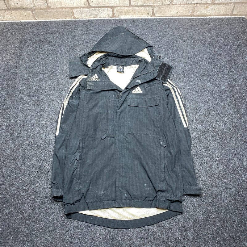 Black Adidas Raincoat Men's Small Northern Pole Vintage Wholesale 