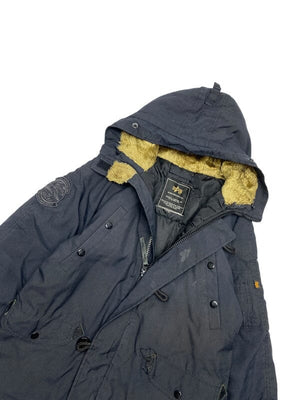 Black Alpha Industries Parka Jacket Women's Medium Northern Pole Vintage Wholesale 
