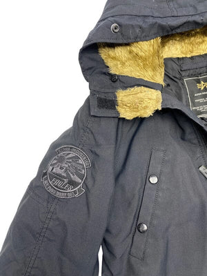 Black Alpha Industries Parka Jacket Women's Medium Northern Pole Vintage Wholesale 