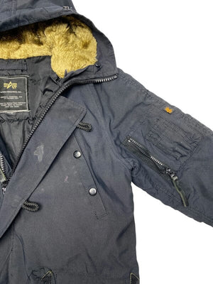 Black Alpha Industries Parka Jacket Women's Medium Northern Pole Vintage Wholesale 