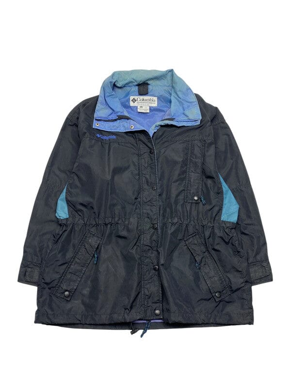 Black and Blue Columbia Raincoat Women's Large Northern Pole Vintage Wholesale 