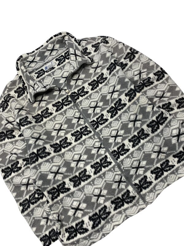 Black and White Fleece Men's Large Northern Pole Vintage Wholesale 