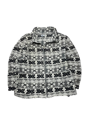Black and White Fleece Men's Large Northern Pole Vintage Wholesale 