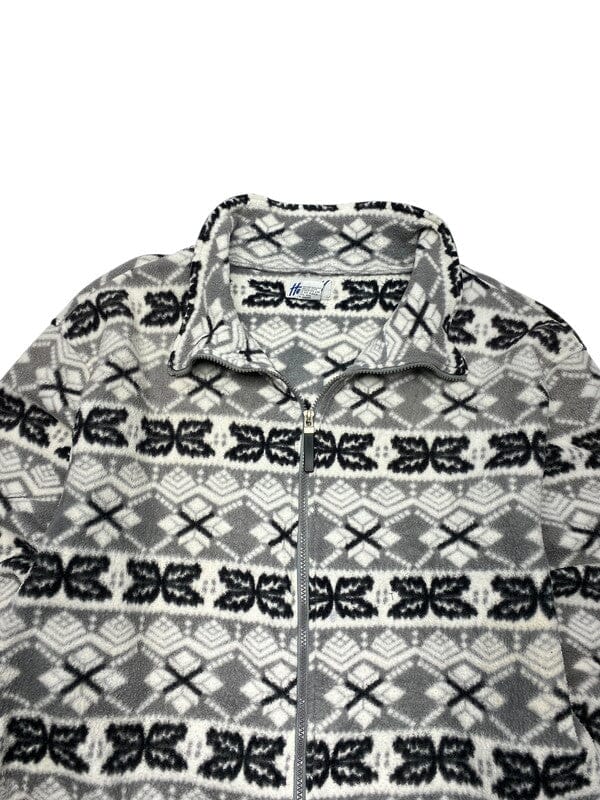 Black and White Fleece Men's Large Northern Pole Vintage Wholesale 