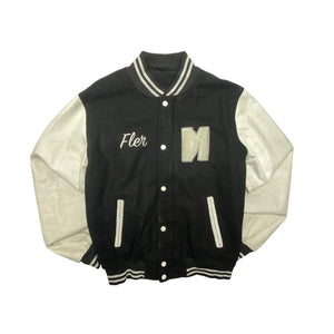 Black and White Varsity Jacket Men's medium Northern Pole Vintage Wholesale 