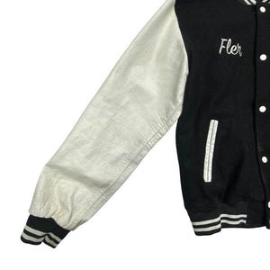 Black and White Varsity Jacket Men's medium Northern Pole Vintage Wholesale 