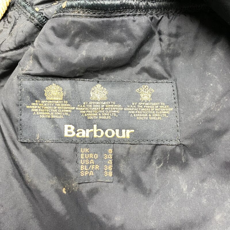 Black Barbour Quilted Jacket Women's Small Northern Pole Vintage Wholesale 