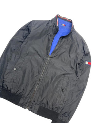 Black-Blue Tommy Hilfiger Bomber Reverse Jacket Men's Small Northern Pole Vintage Wholesale 