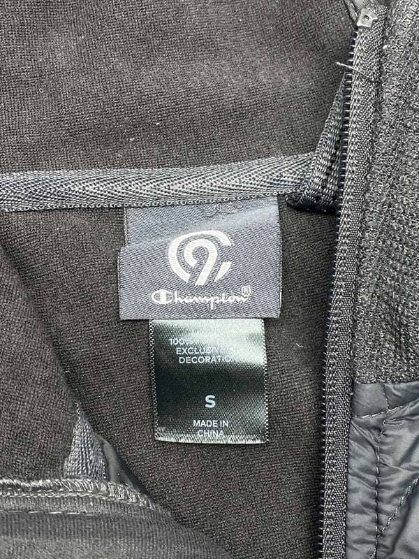 Black Champion Zip-through Hoodie Men's Small Northern Pole Vintage Wholesale 