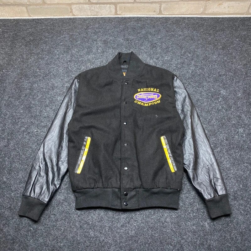 Black Cheer Power Varsity Jacket Men's Small Northern Pole Vintage Wholesale 