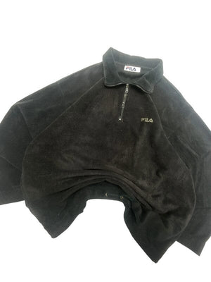 Black FILA 1/4 Zip-up Fleece Jacket Men's XL Northern Pole Vintage Wholesale 