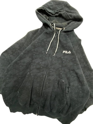 Black FILA Zip-through Hoodie Men's Large Northern Pole Vintage Wholesale 