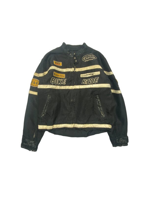 Black FRX.Motor Biker Jacket Men's Medium Northern Pole Vintage Wholesale 
