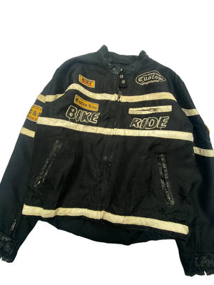 Black FRX.Motor Biker Jacket Men's Medium Northern Pole Vintage Wholesale 