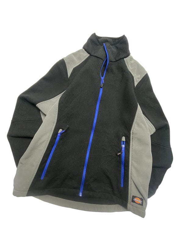 Black-Grey Dickies Fleece Jacket Men's Small Northern Pole Vintage Wholesale 