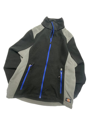 Black-Grey Dickies Fleece Jacket Men's Small Northern Pole Vintage Wholesale 