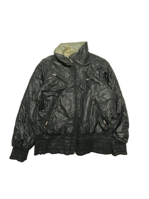 Black-Grey Nike Reverse Bomber Jacket Women's Large Northern Pole Vintage Wholesale 