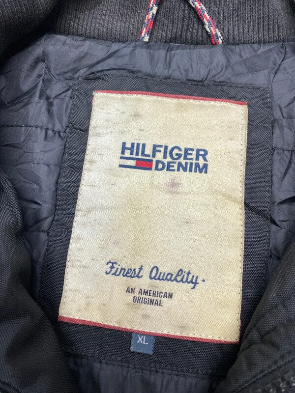 Black Hilfiger Denim Parka Men's XL Northern Pole Vintage Wholesale 