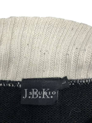 Black J.B.K Studio 1/4 Zip-up Sweater Men's Large Northern Pole Vintage Wholesale 