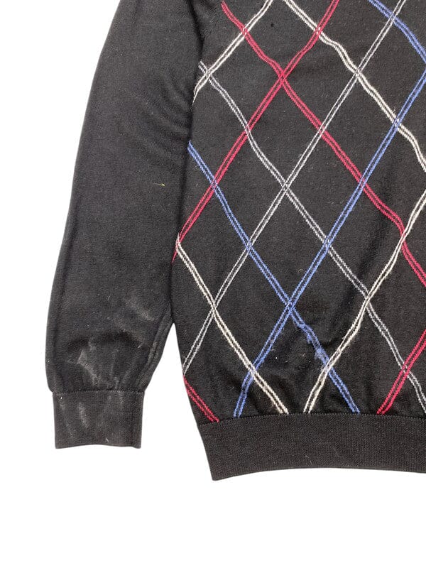 Black Lacoste V-neck Jumper Men's XL Northern Pole Vintage Wholesale 