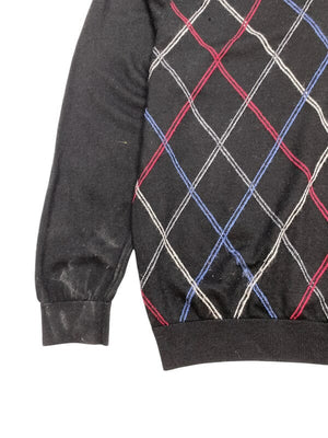 Black Lacoste V-neck Jumper Men's XL Northern Pole Vintage Wholesale 