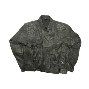 Black Leather Biker Jacket Men's Large L·Good·List without brand Northern Pole Vintage Wholesale 