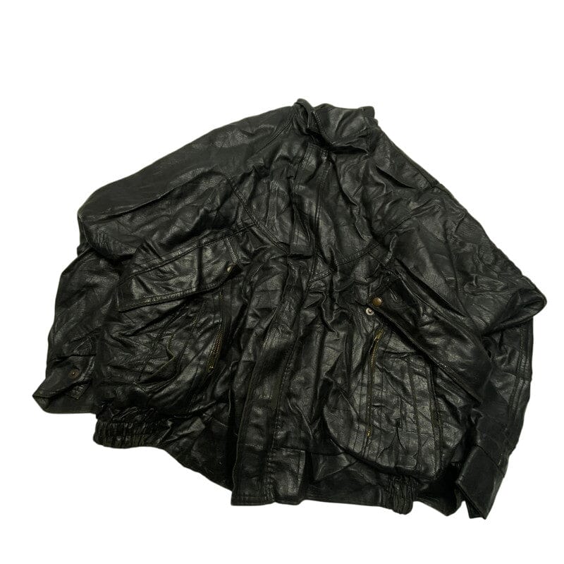 Black Leather Bomber Jacket Men's Large Northern Pole Vintage Wholesale 