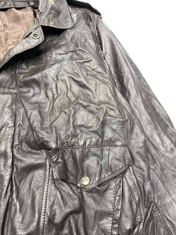 Black Leather Bomber Jacket Men's Medium Northern Pole Vintage Wholesale 