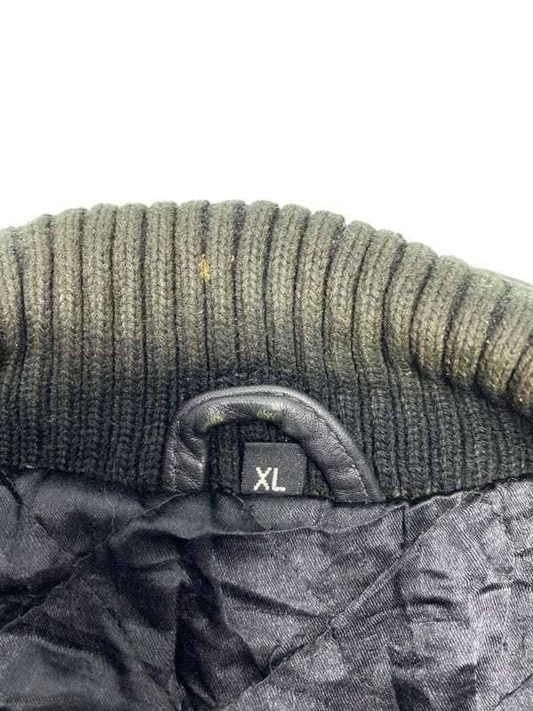 Black Leather Flyer Bomber Jacket Women's XL Northern Pole Vintage Wholesale 