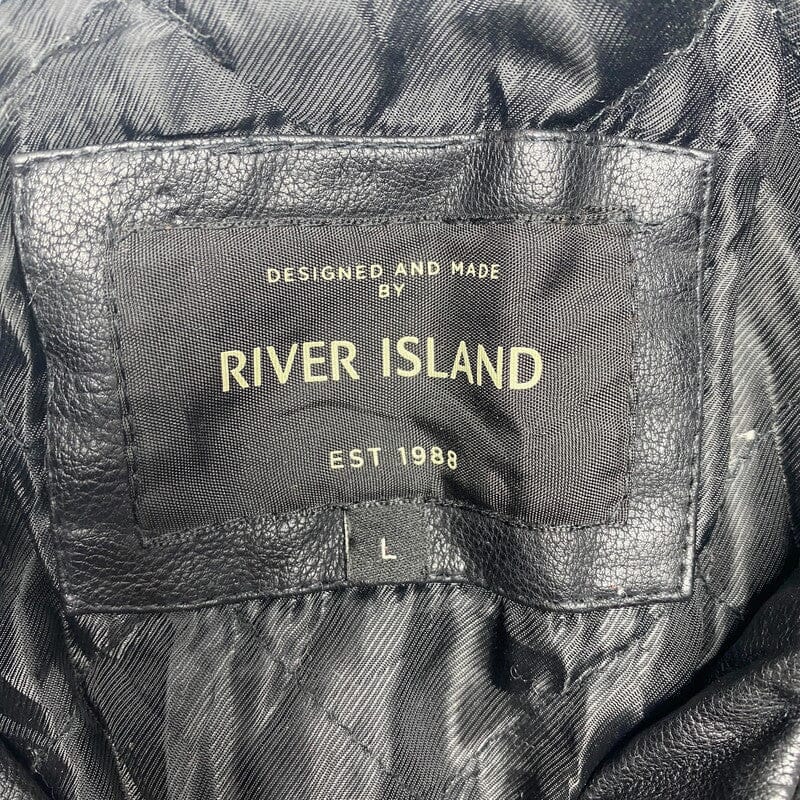 Black Leather Jacket Men's Large Northern Pole Vintage Wholesale 