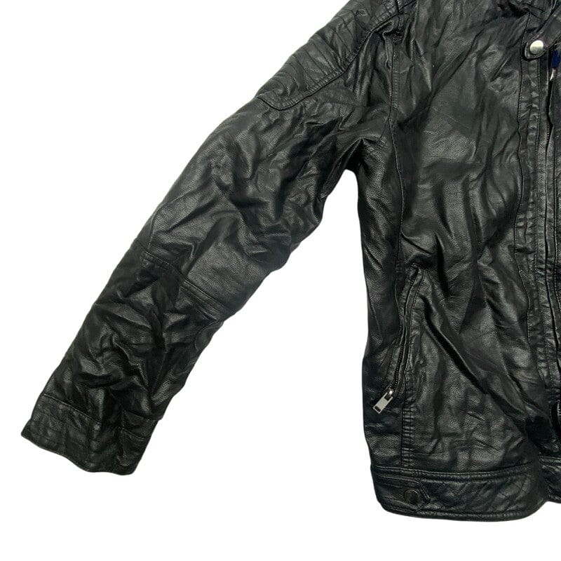 Black Leather Jacket Men's Large Northern Pole Vintage Wholesale 