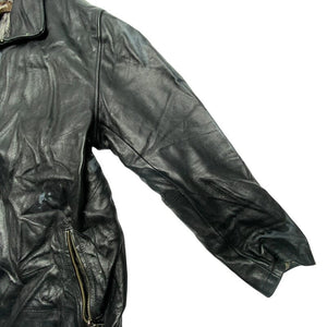 Black Leather Jacket Men's Medium Northern Pole Vintage Wholesale 