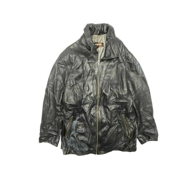 Black Leather Jacket Men's Medium Northern Pole Vintage Wholesale 