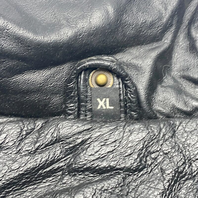 Black Leather Jacket Men's XL Northern Pole Vintage Wholesale 